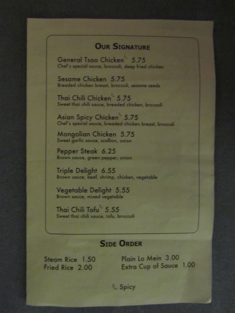 Red shop chili menu